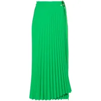 nissa jupe portefeuille mi-longue à plis - vert