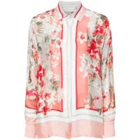 ermanno firenze chemise en satin à fleurs - rose