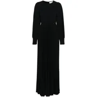 nissa robe longue à design plissé - noir