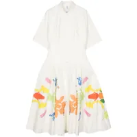 rosie assoulin robe-chemise jolly 'oliday à imprimé abstrait - blanc