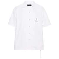 mastermind japan chemise en coton à logo brodé - blanc