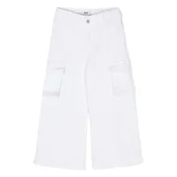 msgm kids pantalon de costume en coton stretch - blanc