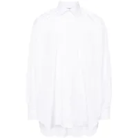 vetements chemise en coton à patch logo - blanc