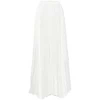 styland jupe longue plissée à taille élastiquée - blanc