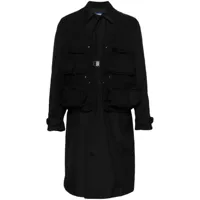 junya watanabe man manteau long à design patchwork - noir