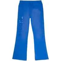 purple brand pantalon de jogging à logo imprimé - bleu