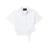 heliot emil chemise courte à design superposé - blanc