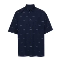 givenchy chemise en coton à logo imprimé - bleu