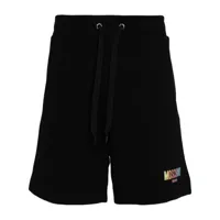 moschino logo-print track shorts - noir