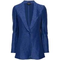 giorgio armani patterned-jacquard blazer - bleu