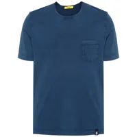 drumohr t-shirt en coton à poche poitrine - bleu