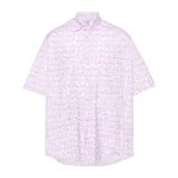 vetements chemise en coton à logo imprimé - rose