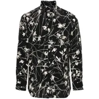 gabriele pasini chemise à fleurs - noir