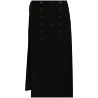 yohji yamamoto jupe portefeuille à pins appliqués - noir