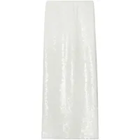 tory burch jupe droite à ornements en sequins - blanc