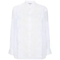 ermanno firenze chemise à fleurs en dentelle - blanc