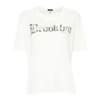 r13 t-shirt en coton à imprimé brooklyn - tons neutres