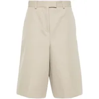ferragamo cotton tailored shorts - tons neutres
