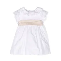 le bebé enfant robe en coton à détail de nœud - blanc