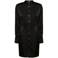 karl lagerfeld robe-chemise à détails de chaînes - noir