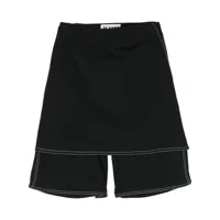sunnei skirt-overlay knee-leng shorts - noir