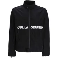 karl lagerfeld veste zippée à logo imprimé - noir