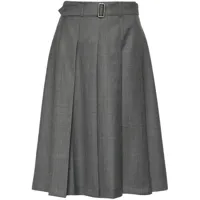 officine generale jupe plissée kendra en laine - gris