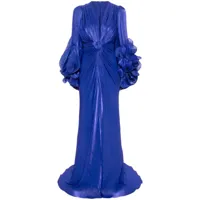 costarellos robe longue en maille métallisée - bleu