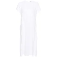 peserico robe mi-longue plissée en lin - blanc