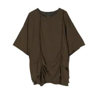 ziggy chen t-shirt en coton à design drapé - marron