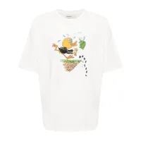domrebel t-shirt en coton chase à imprimé graphique - blanc