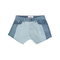 chiara ferragni short en jean à patch logo - bleu