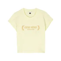 eytys t-shirt à slogan brodé - jaune