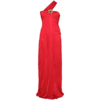 blumarine robe longue une épaule - rouge
