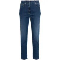 peserico jean skinny à patch logo - bleu
