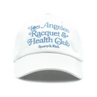 sporty & rich casquette en coton à logo brodé - blanc