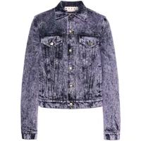 marni veste en jean à effet délavé - violet