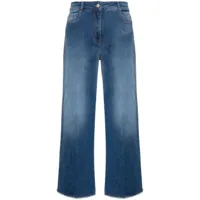 peserico jean ample à coupe courte - bleu
