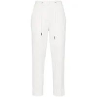 peserico pantalon de tailleur en tissu éponge - blanc