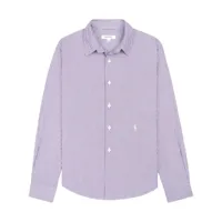 sporty & rich chemise en coton à logo brodé - violet