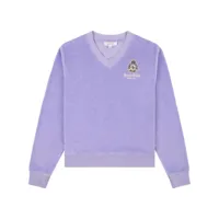 sporty & rich t-shirt en velours à patch logo - violet