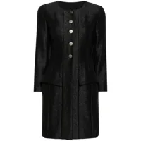 chanel pre-owned manteau boutonné à design sans col (1999) - noir