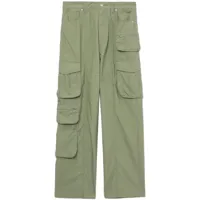 izzue pantalon droit en coton à poches cargo - vert