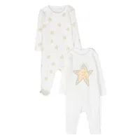 stella mccartney kids lot de deux pyjamas à imprimé étoile de mer - blanc