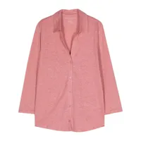 majestic filatures linen-blend jersey cardigan - rose