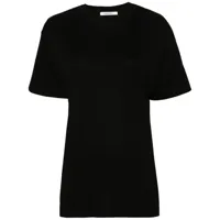 gauchère t-shirt en maille fine à design nervuré - noir