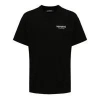 nahmias logo-embroidered cotton t-shirt - noir