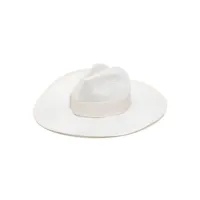 borsalino chapeau sophie parasisol en paille - blanc