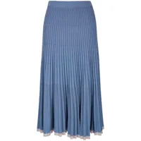 zimmermann jupe plissée à taille haute - bleu