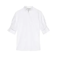 shiatzy chen chemise en coton à détails en dentelle - blanc